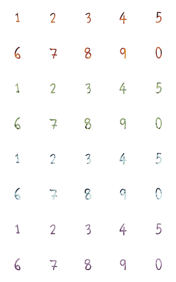 [LINE絵文字]Colorful Number with Emojiの画像一覧