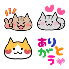 [LINE絵文字] ねこ♡カラフルあいさつの画像