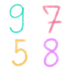 [LINE絵文字] Handwritten Number Pastel Colorの画像