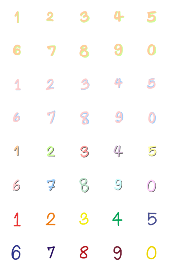 [LINE絵文字]Number emojis 0-9の画像一覧