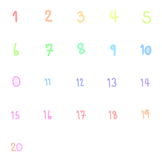 [LINE絵文字]Emoji Number miniの画像一覧