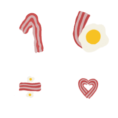 [LINE絵文字] Number Bacon and Fried egg ver.の画像