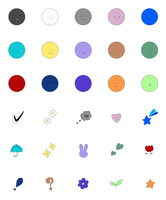 [LINE絵文字]メンバーカラー♩かわいい顔文字＆絵文字の画像一覧
