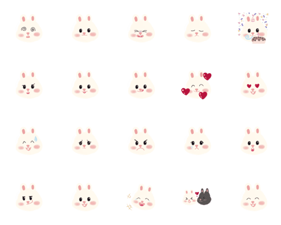 [LINE絵文字]adam the stubborn rabbitの画像一覧