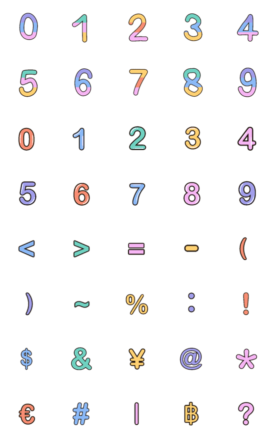 [LINE絵文字]Colorful emoji: Numbersの画像一覧