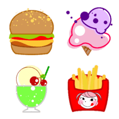 [LINE絵文字] ice cream ＆ food etc ♡ Cute絵文字の画像