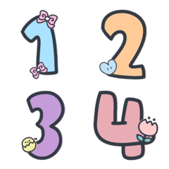 [LINE絵文字] Emoji Number Pastel "Revised Version"の画像