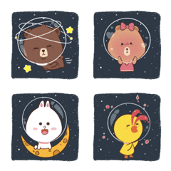 [LINE絵文字] BROWN ＆ FRIENDS Galaxy x Gplantの画像