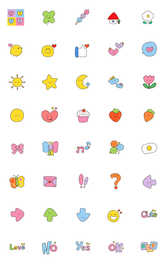 [LINE絵文字]Colorful emoji: 2の画像一覧