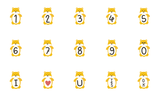 [LINE絵文字]number shiba by mumulaの画像一覧