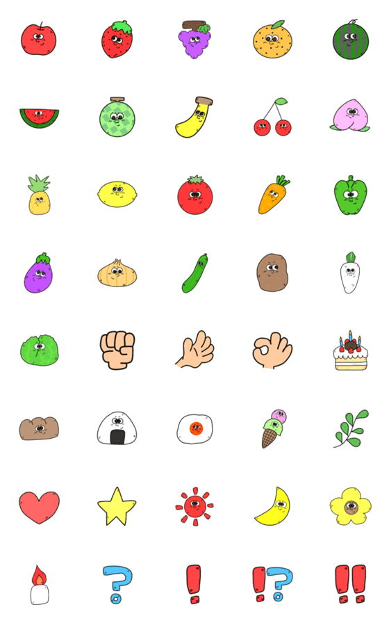 [LINE絵文字]可愛い果物食べ物スタンプの画像一覧