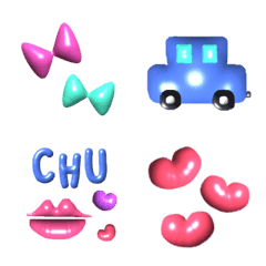 [LINE絵文字] ぷにゅっと♡ カラフル絵文字②の画像