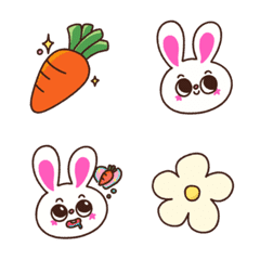 [LINE絵文字] Tiny White Bunny Emojiの画像