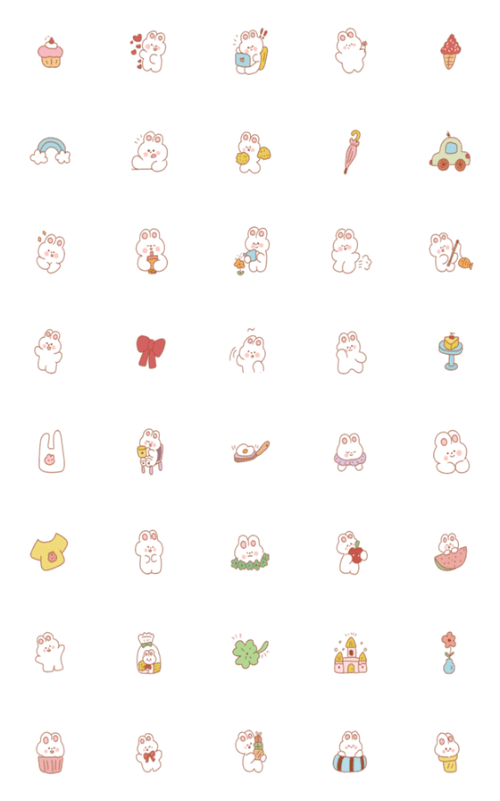 [LINE絵文字]Happy Bunny so cuteの画像一覧