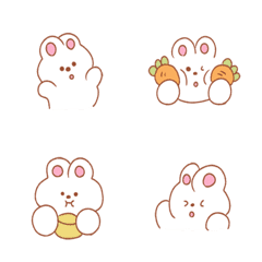 [LINE絵文字] little white bunnyの画像