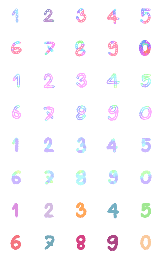 [LINE絵文字]Cloudy numbersの画像一覧