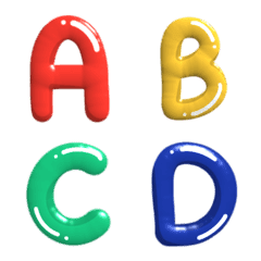 [LINE絵文字] RYGB Alphabet 3Dの画像