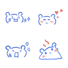 [LINE絵文字] Cute Blue Bear emoji 1の画像