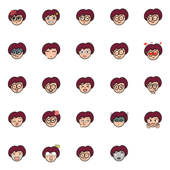 [LINE絵文字]redhead emojiの画像一覧