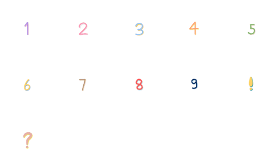 [LINE絵文字]Number and lettersの画像一覧