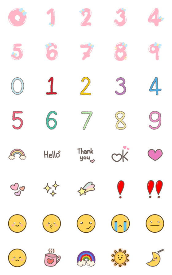 [LINE絵文字]Number＆Emoji cuteの画像一覧