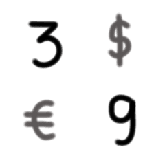 [LINE絵文字] Number 1 to 0 and currency markの画像