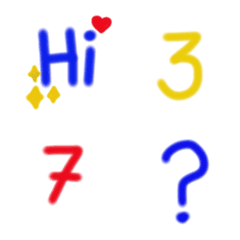 [LINE絵文字] Number 1 to 0 in three primary colorsの画像