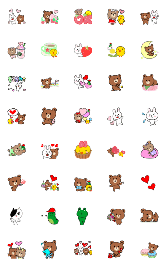 [LINE絵文字]シンプル★BROWN ＆ FRIENDSの画像一覧