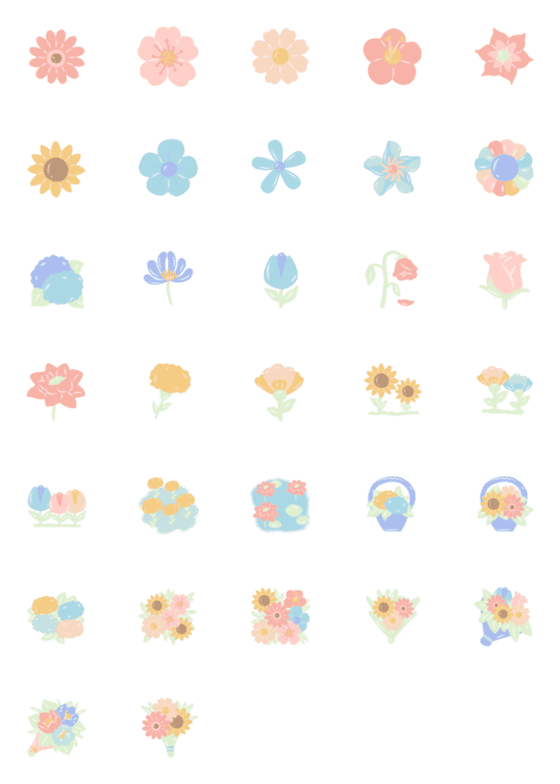 [LINE絵文字]emoji flowers.の画像一覧