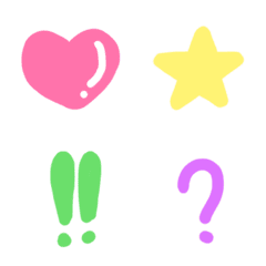 [LINE絵文字] heart and star shape pastel emojiの画像