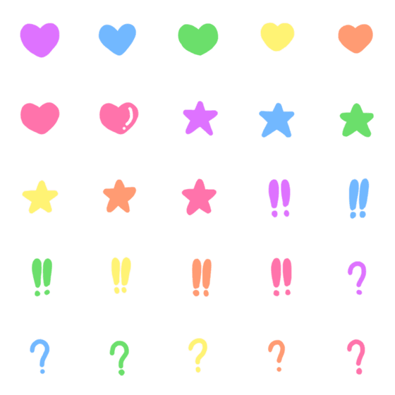 [LINE絵文字]heart and star shape pastel emojiの画像一覧