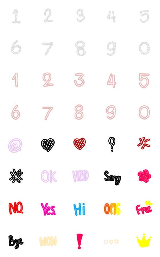 [LINE絵文字]Emoji＆ Numberの画像一覧