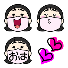 [LINE絵文字] マスクガールの画像