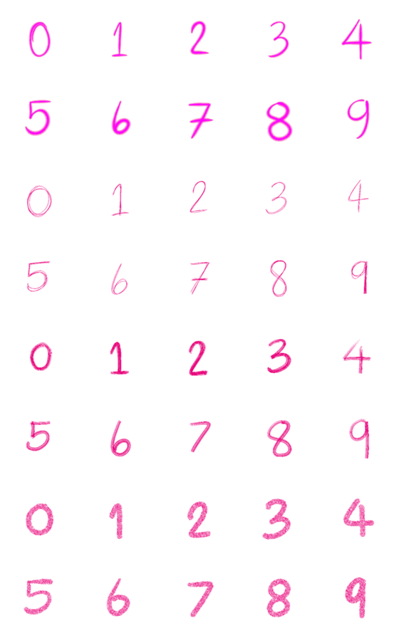 [LINE絵文字]Emoji Cute bright colored number0-9 V1.3の画像一覧