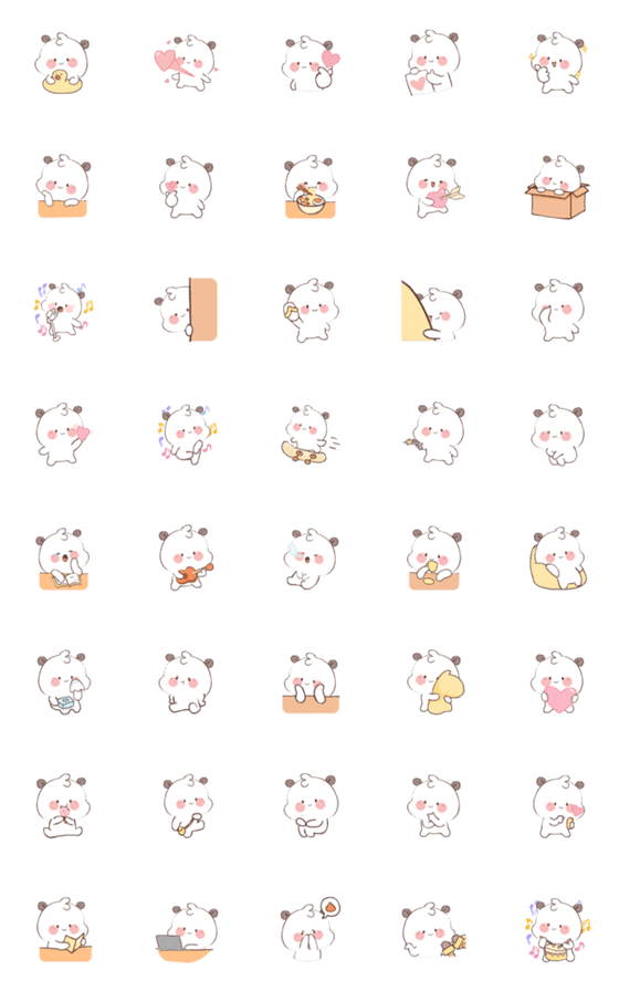 [LINE絵文字]White Panda (Emoji)の画像一覧