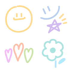 [LINE絵文字] Everyday Line Emojis - Pastel Colorsの画像