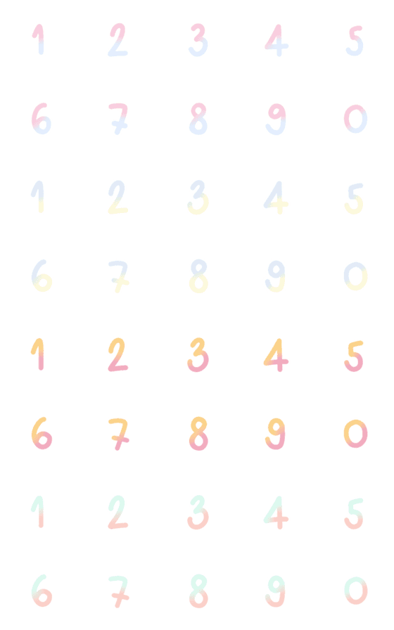 [LINE絵文字]number pastel very cute emojiの画像一覧