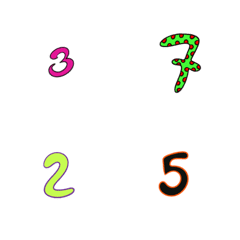 [LINE絵文字] Neon color numberの画像