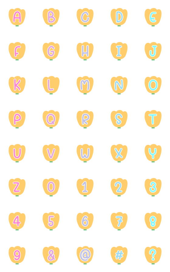 [LINE絵文字]Emoji A-Z Tulipの画像一覧