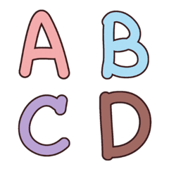 [LINE絵文字] A-Z 0-9 Cute font meawの画像