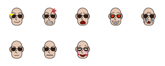 [LINE絵文字]Bald head, mean man.の画像一覧