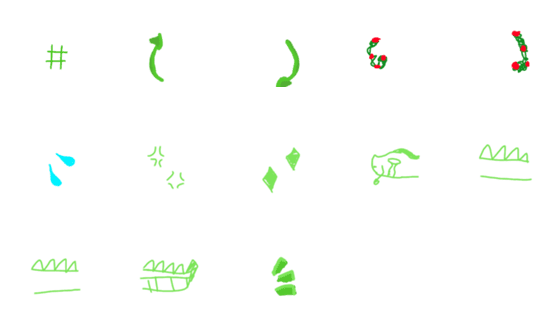 [LINE絵文字]Green stuffの画像一覧