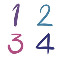 [LINE絵文字] Four Color Numbersの画像