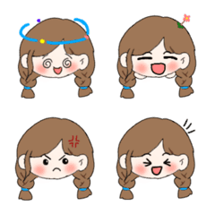 [LINE絵文字] cute braidsの画像