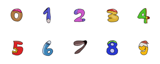 [LINE絵文字]Numbers 0-9 cuteの画像一覧