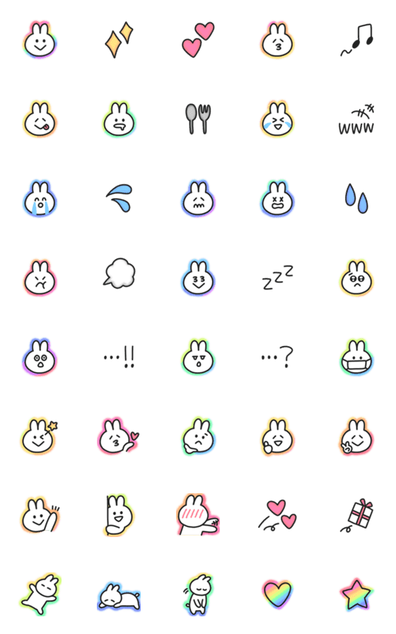 [LINE絵文字]ゲーミングうさぎ絵文字の画像一覧