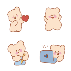 [LINE絵文字] The little bear was very happy.の画像