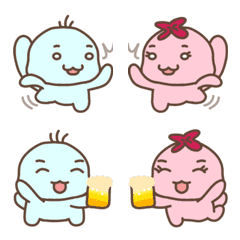 [LINE絵文字] Combination emoji of little KA and NIの画像