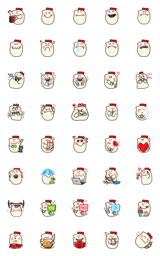 [LINE絵文字]KUKU JUNG chat pals 3 (Emoji)の画像一覧