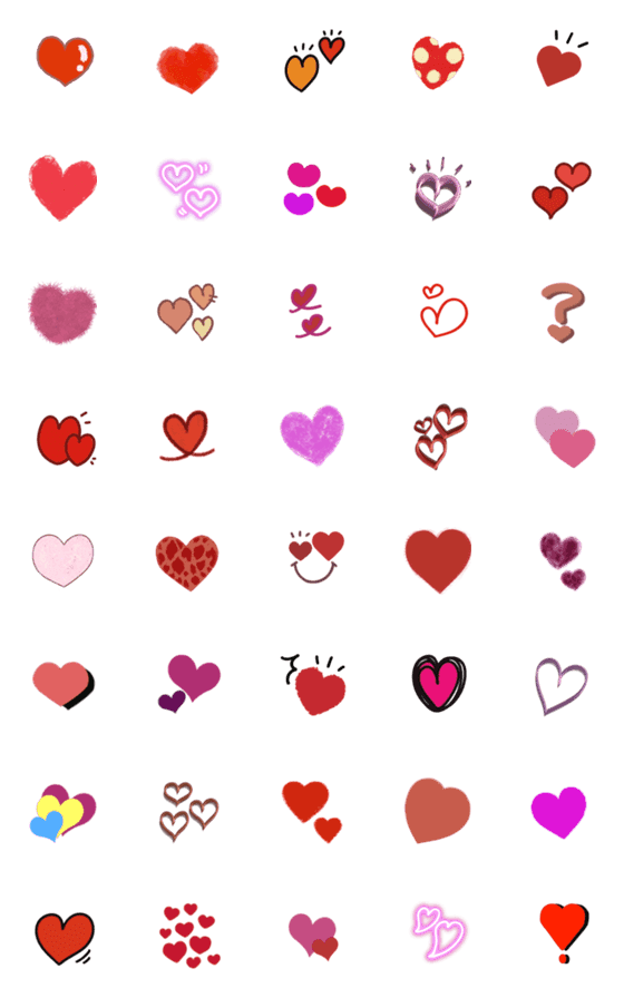 [LINE絵文字]ManyHeartの画像一覧